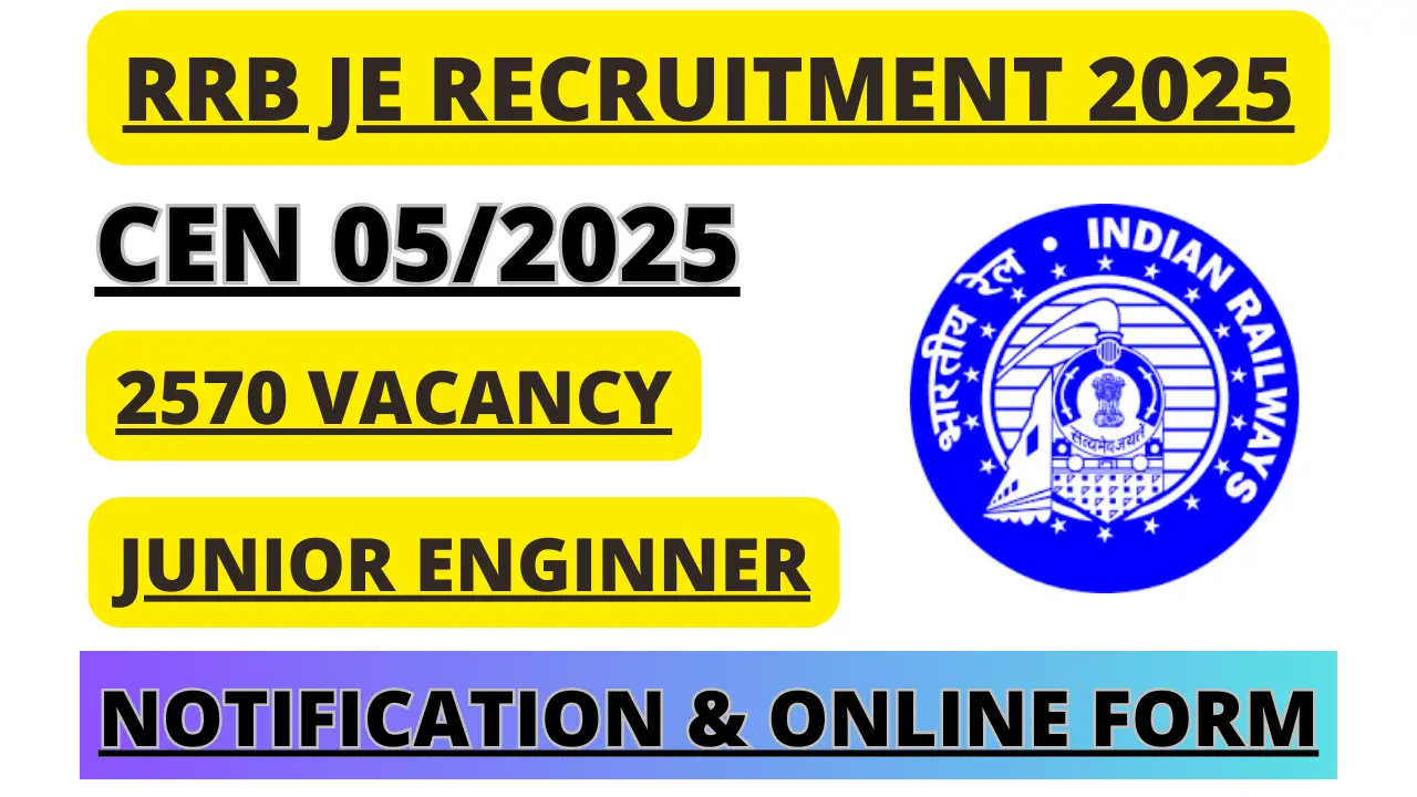 RRB JE CEN 05/2025 Notification